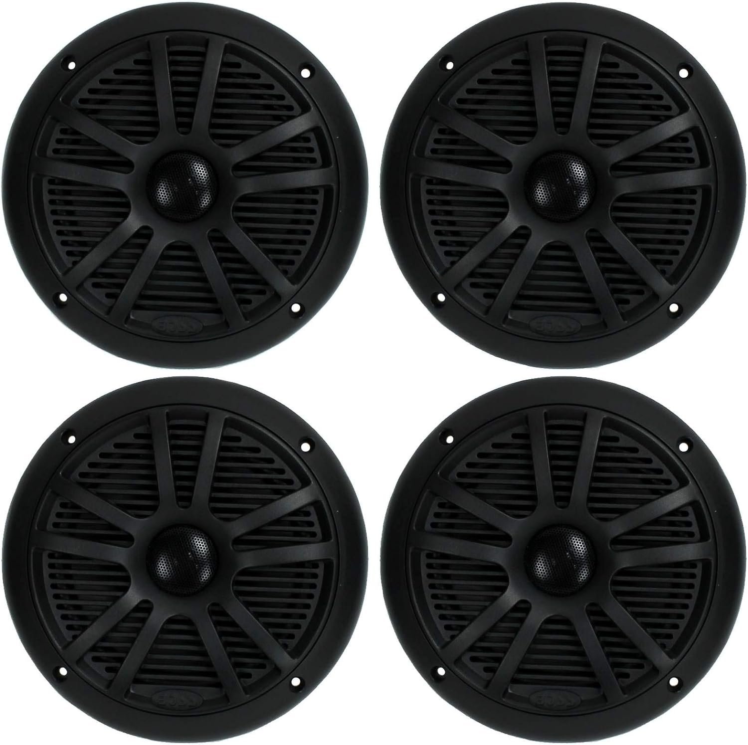 BOSS 6.5" 360W Dual Cone Black Marine Boat Outdoor Audio Speakers, 4pk | MR6B - Image 2