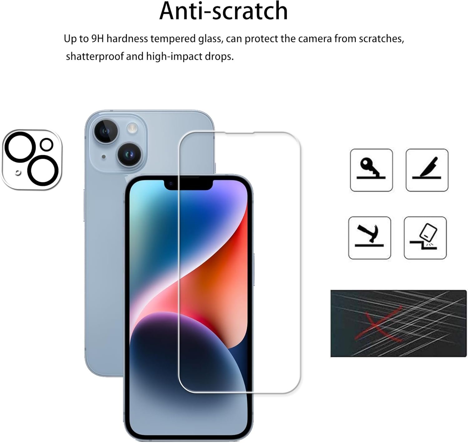 Easy Alignment Frame Designed For iPhone14 Tempered Glass Screen Protector 2-Pack Camera Lens Protector Film 2-Pack - Image 7