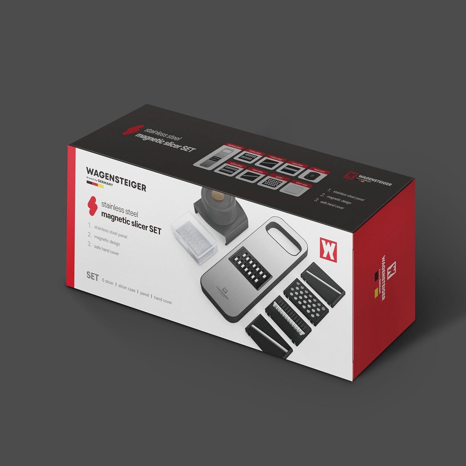 Adjustable Mandoline Food Slicer with 6 Blades Options & Spring-loaded Hand Protection Guard/Stainless Steel Frame, Handheld Vegetable Slicer, Potato Chips Slicer, Julienne Shredder, Built-in magnet - Image 8