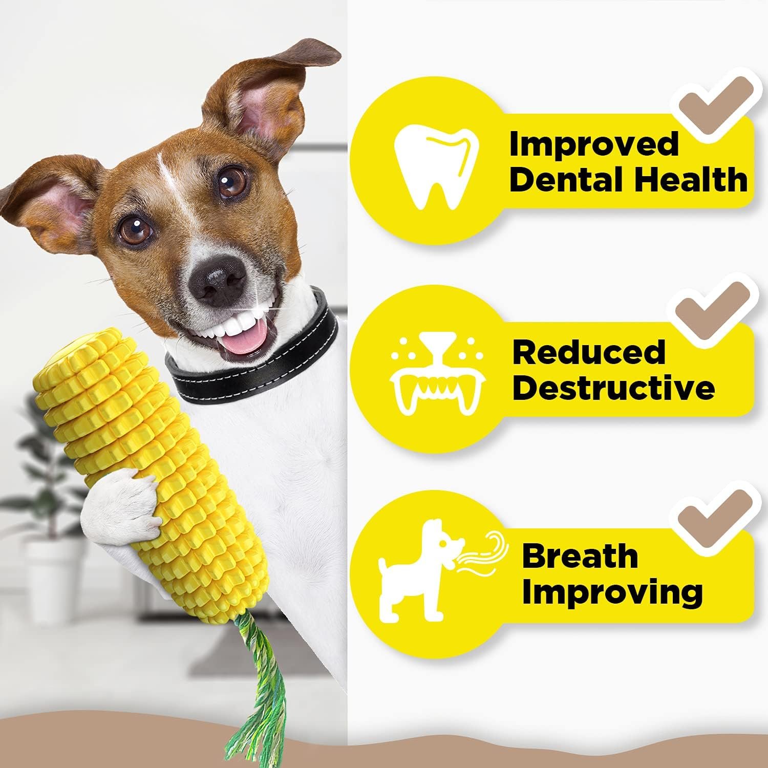 Dog Toys for Aggressive Chewers, Interactive Dog Chew Toys for Small Medium Large Breed, Durable Dog Squeaky Toy with Natural Rubber for Teeth Cleaning and Calming - Image 4