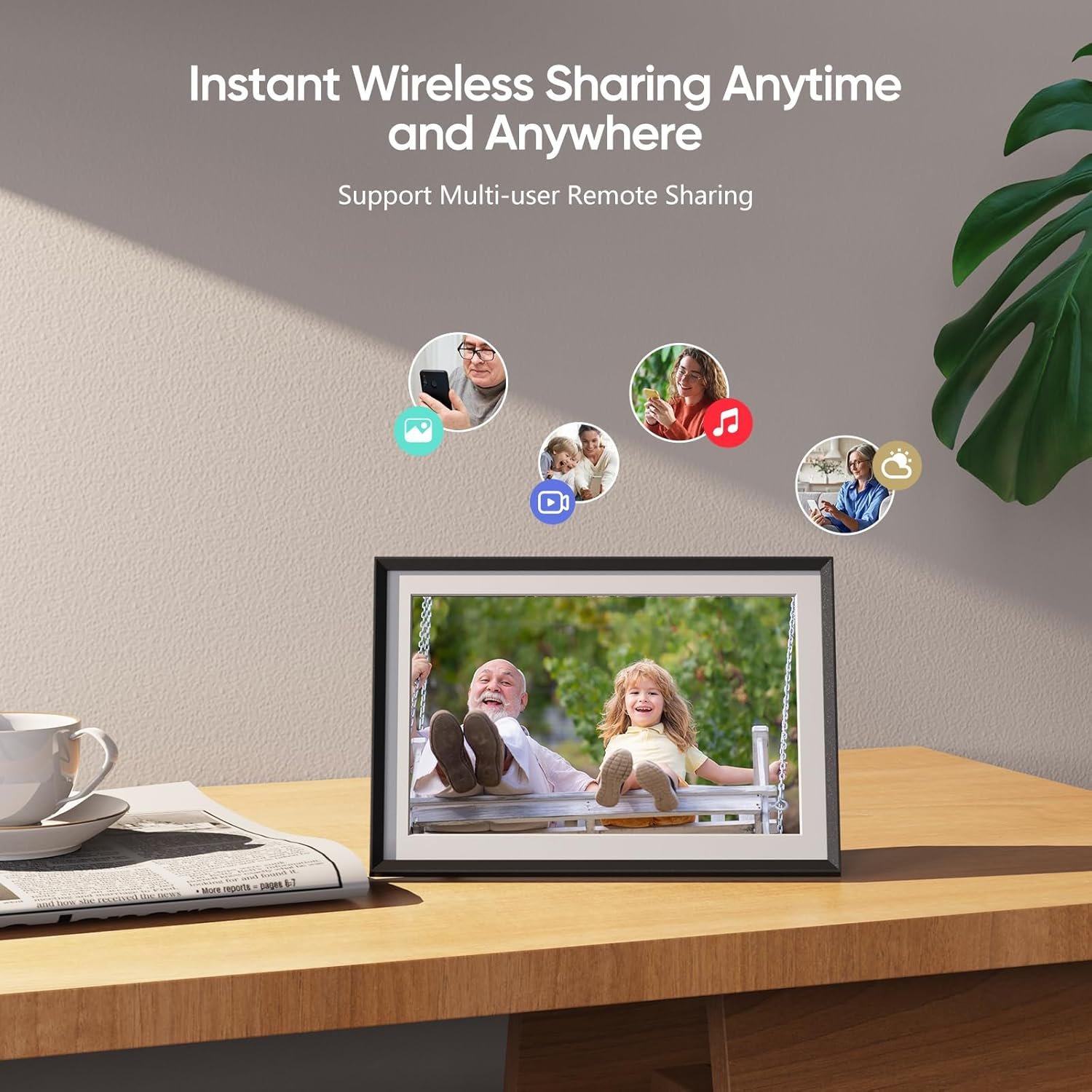 ARZOPA Frameo Digital Picture Frame 10.1 Inch Smart WiFi Digital Photo Frame 32GB with 1280x800 IPS Touch Screen, Auto-Rotate and Slideshow, Easy Setup to Share Photos Or Videos from Anywhere Anytime - Image 5
