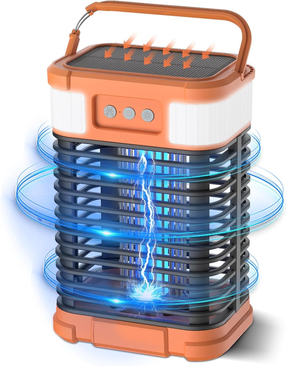 Solar Bug Zapper, 4200V Mosquito Zapper, Cordless & Rechargeable Bug Zapper Outdoor with LED Light, Portable Waterproof Electric Fly Zapper with Hook, for Patio Camping Backyard Garden - Image 2