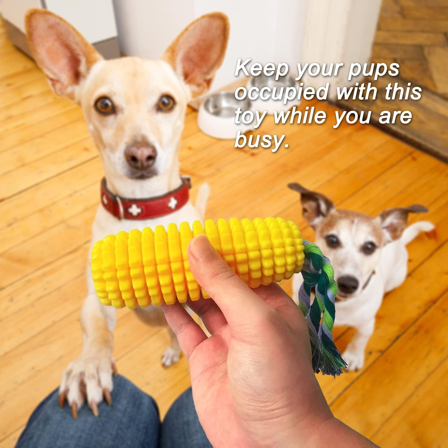 Dog Toys for Aggressive Chewers, Interactive Dog Chew Toys for Small Medium Large Breed, Durable Dog Squeaky Toy with Natural Rubber for Teeth Cleaning and Calming - Image 3