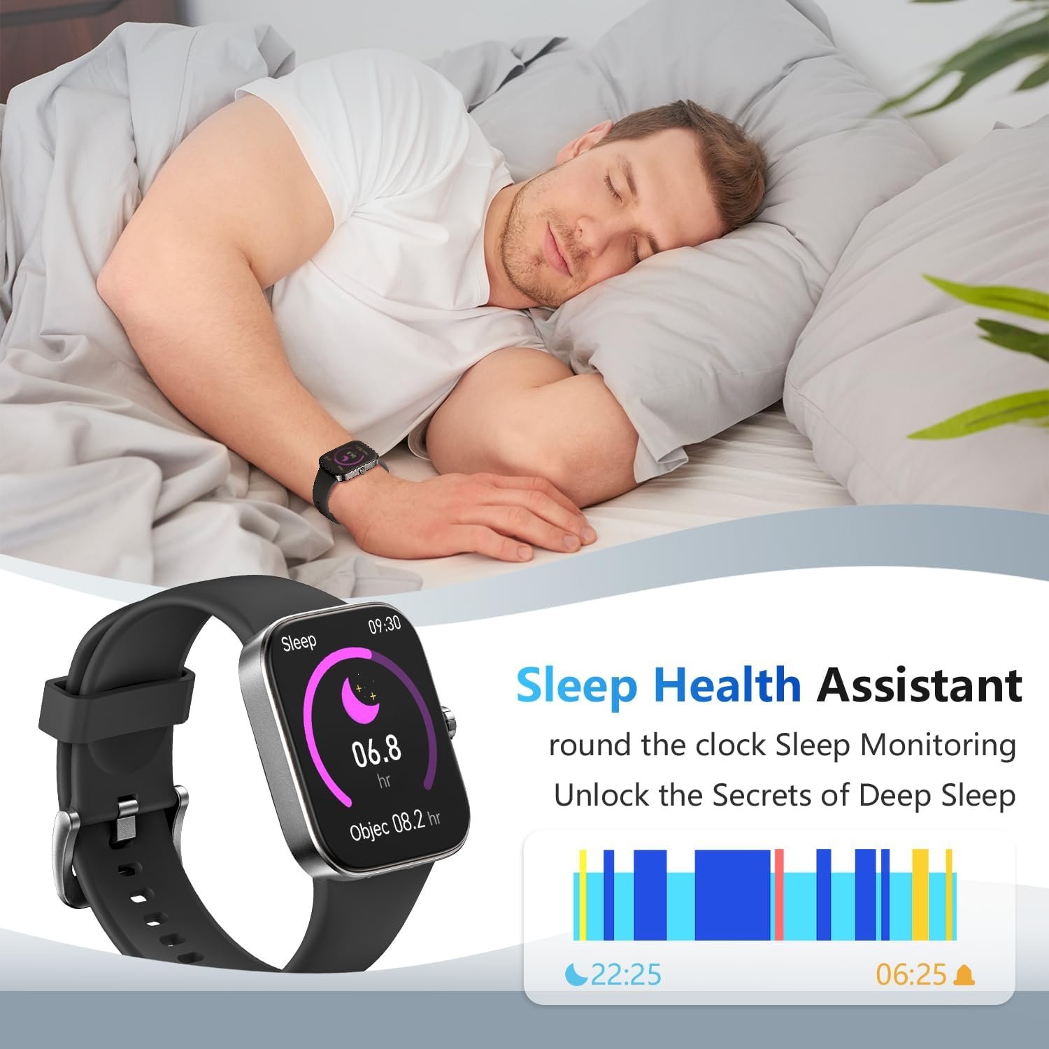 ASWEE Smart Watch (Answer/Dial Call),Fitness Tracker with 1.85" TFT Display,Multiple Sport Modes Smartwatch with Heart Rate Blood Oxygen and Sleep Monitor,IP68 Waterproof Smart Watches for Men Women - Image 5
