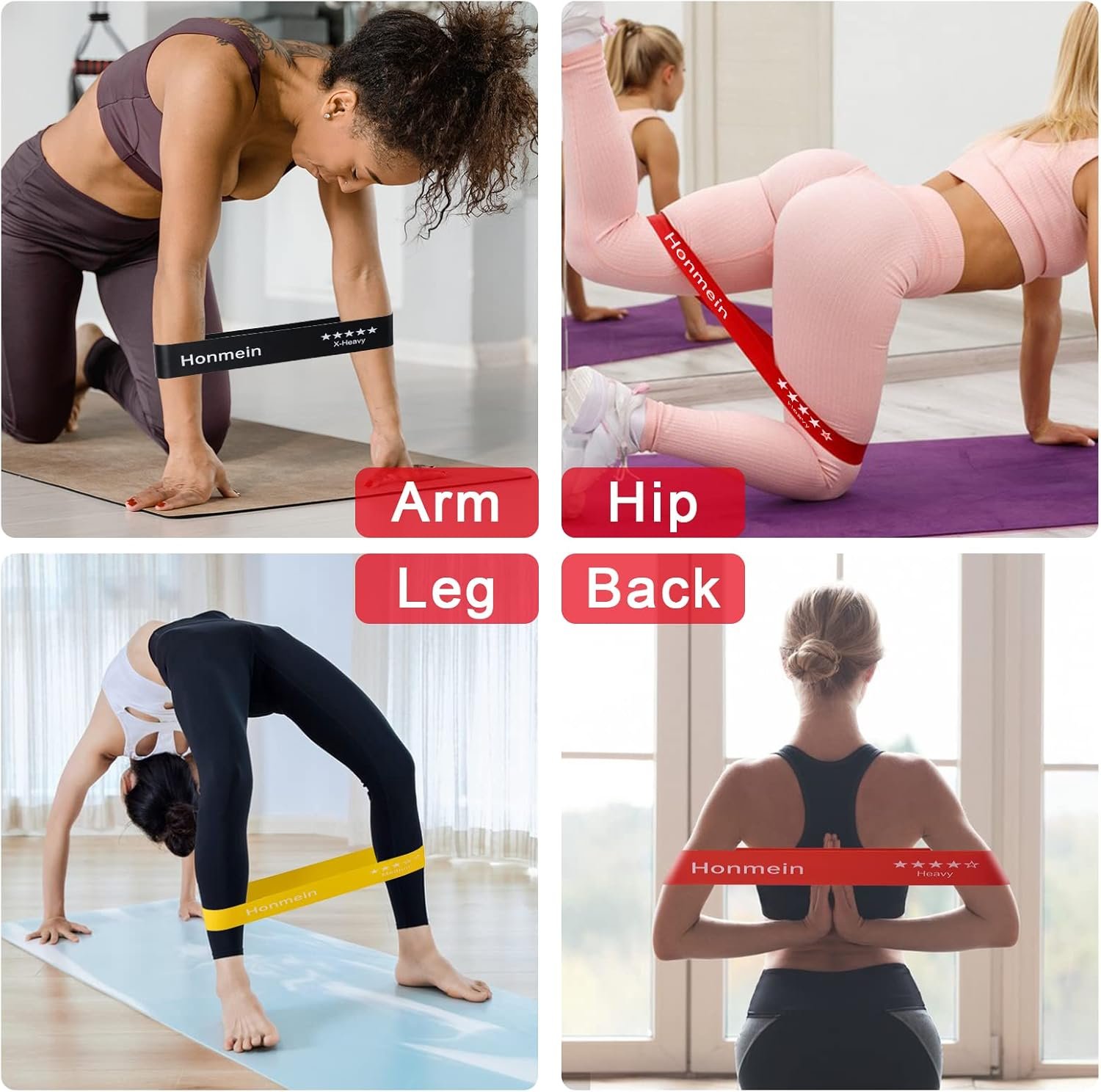 Resistance Bands for Working Out, Exercise Bands with 5 Resistance Levels Fit for Home Fitness, Strength Training, Natural Latex Resistance Band Include Instruction Guide and Carry Bag.… - Image 6