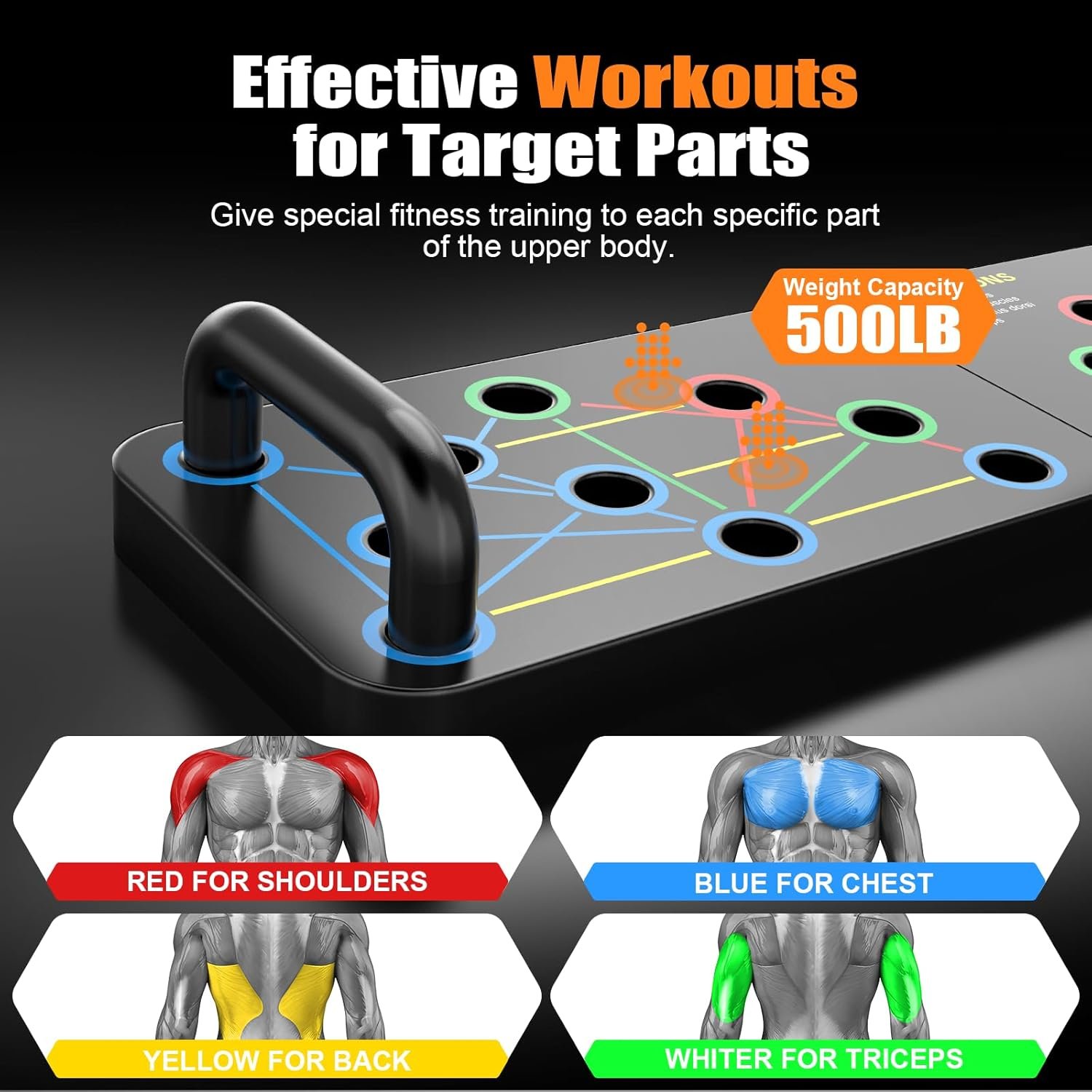 Push Up Board: 20-in-1 Foldable Home Workout Equipment Strength Training Pushup Stands, Durable ABS with Anti-Slip Grips Portable for Home Office Gym Full-Body Exercise for Men & Women, Ideal Gift for friend - Image 4