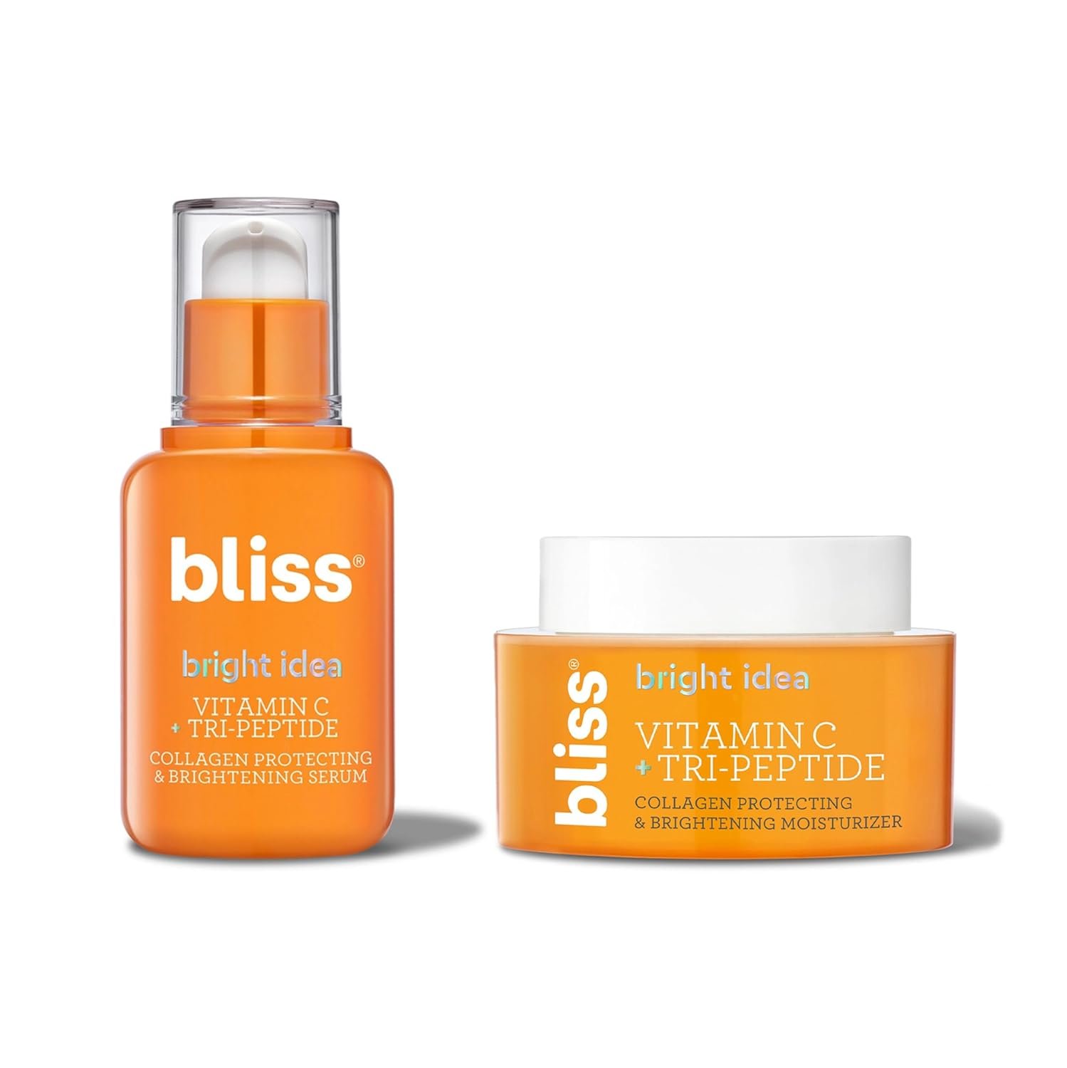 Bliss Brighten Up Radiant Skin Duo (2pc) : Bright Idea Vitamin C + Tri-Peptide Brightening Serum - 1 Fl Oz - Hydrating Illuminating and Bright Idea Vitamin C Hydrating Brightening Moisturizer - Image 2
