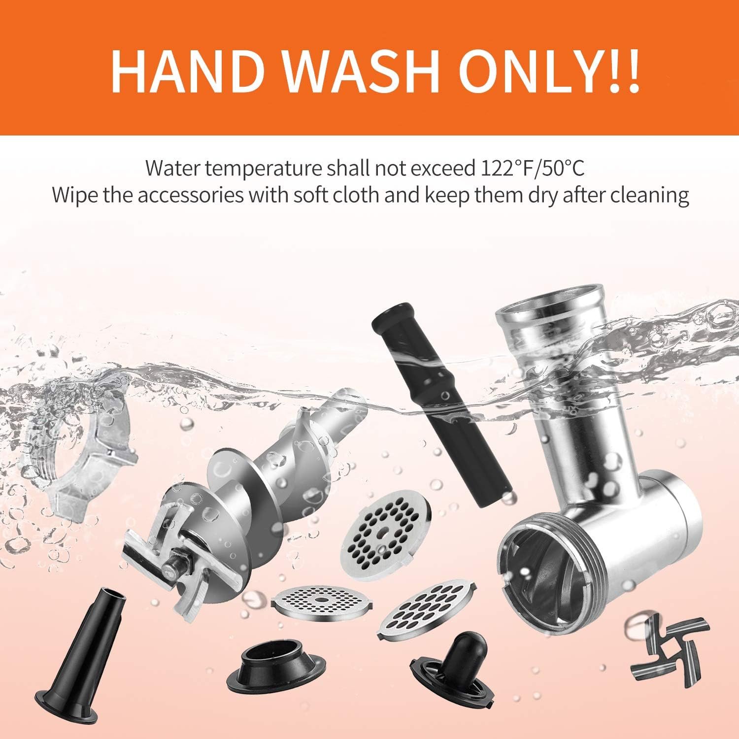 Electric Meat Grinder,Multifunction Meat Mincer & Sausage Stuffer,With 3 Grinding Plates,Sausage & Kubbe Kit for Home Kitchen heavy duty - Image 8