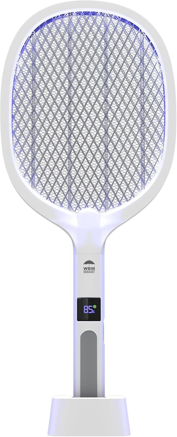 2 in 1 Electric Bug Zapper, Mosquitoes Trap Lamp & Racket, USB Rechargeable Electric Fly Swatter for Home and Outdoor Powerful Grid 3-Layer Safety Mesh Safe to Touch - Image 2