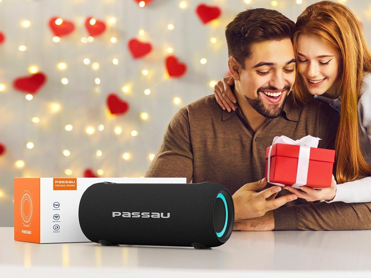 Passau Portable Bluetooth Speakers 40W Peak Loud Stereo Sound, Passive Radiators-Deep Bass, All Day Playtime, Adjustable Strap, BT5.3, IPX5 Wireless Speaker RGB Lights for Indoor Outdoor - Image 10