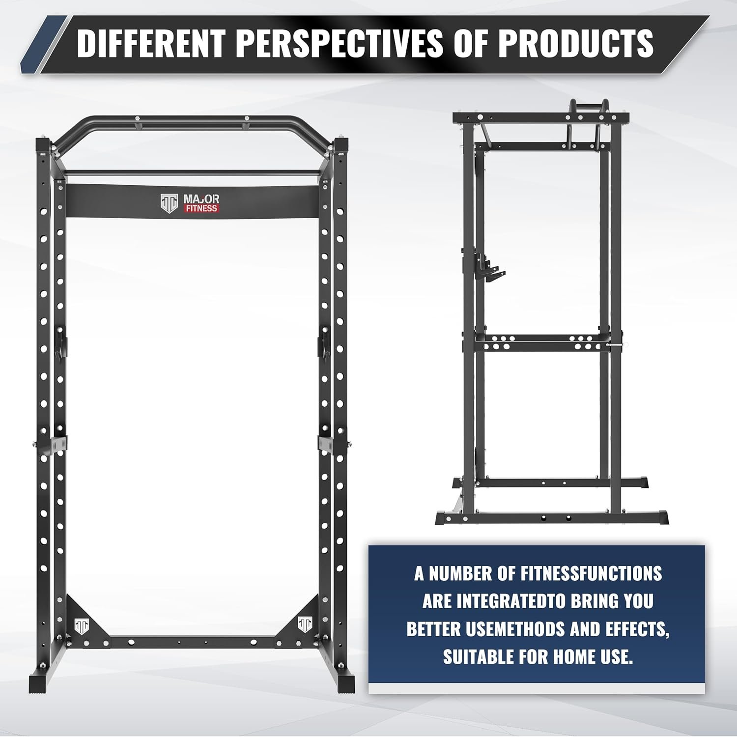Major Fitness Power Cage, F16 Squat Rack All-in-One 1200lbs Capacity Power Rack with Attachment for Home Gym - Image 8