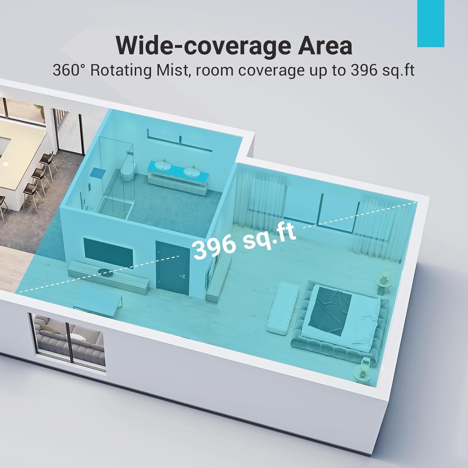 4L Top Fill Humidifiers for Bedroom Large Room Nursery, Cool Mist Humidifier With Ultrasonic Quiet, Auto Shut-off and Easy to Clean, Last up to 40 Hours, White - Image 7