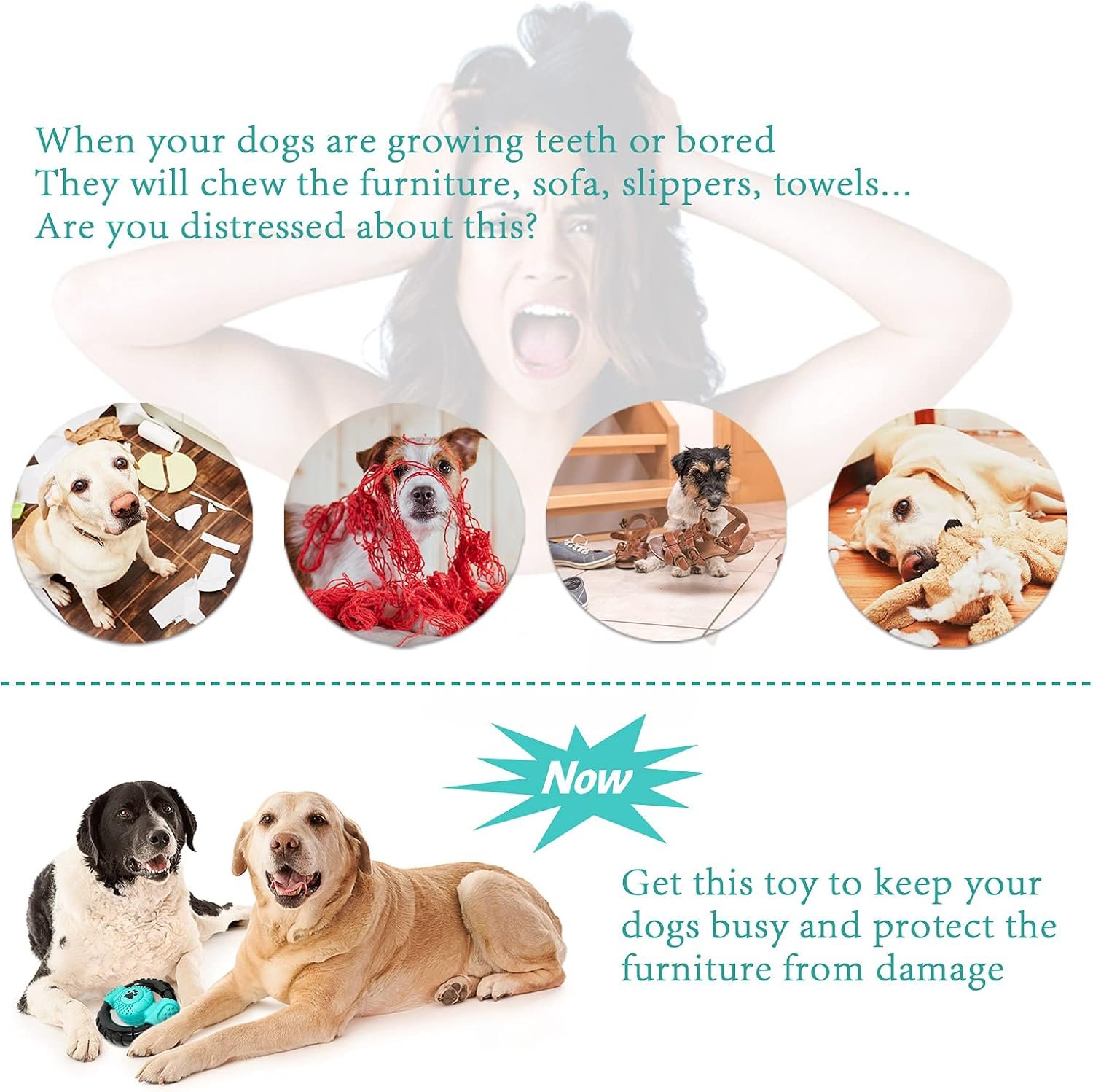 Dog Toys for Aggressive Chewers, Squeaky Dog Toys, Indestructible Dog Chew Toys for Medium Large Dogs, Milk Flavor Dog Toys to Keep Them Busy - Image 8