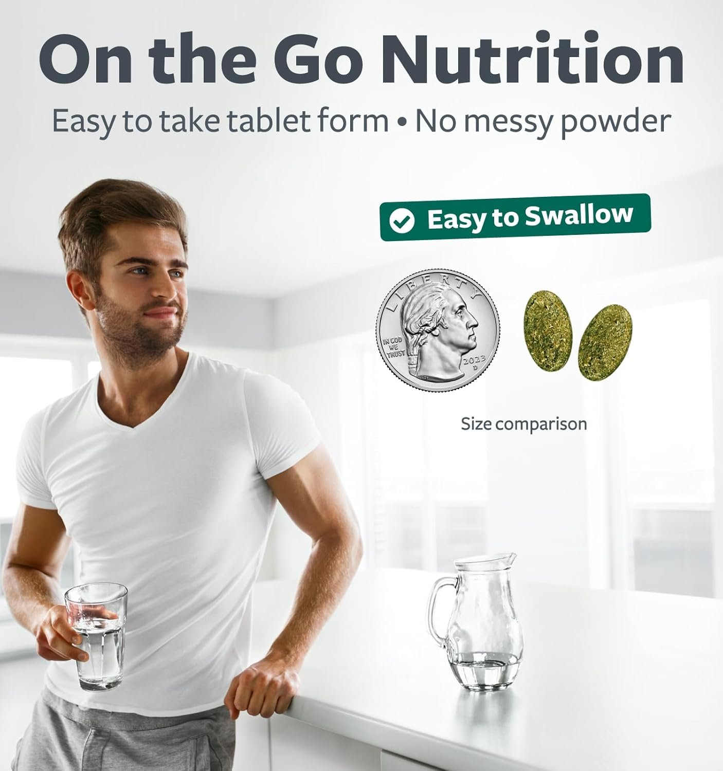 USDA Organic Greens Powder (60 Tablets) Convenient Pills - Complete Superfood Supplement with 28 Fruits & Vegetables - Super Antioxidants, Energy, Gut Health, and Immune Support (No Capsules) - Image 5