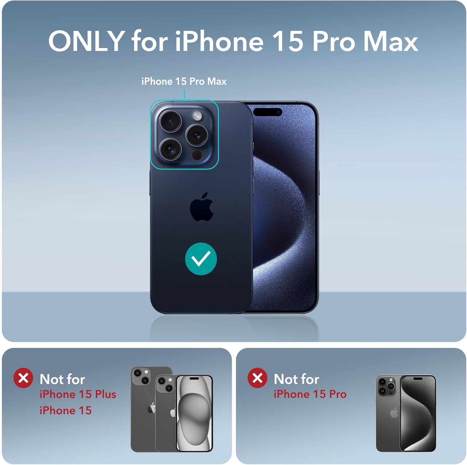 ESR for iPhone 15 Pro Max Case, Military-Grade Protection, Shockproof Air Guard Corners, Yellowing-Resistant Acrylic Back, Phone Case for iPhone 15 Pro Max, Air Armor Series, Clear - Image 3