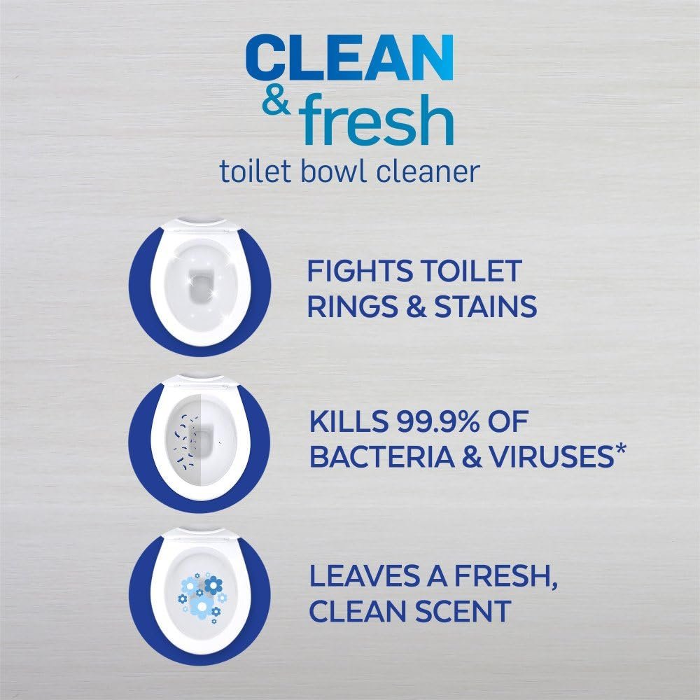 Lysol Toilet Bowl Cleaner Gel, For Cleaning and Disinfecting, Stain Removal, Forest Rain Scent, 24oz - Image 5