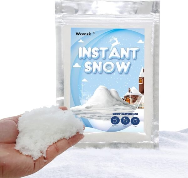 10 Ounces Fake Snow Instant Snow Make 6 Gallons, Artificial Snow Great for Holiday Snow Winter Decorations - Image 2