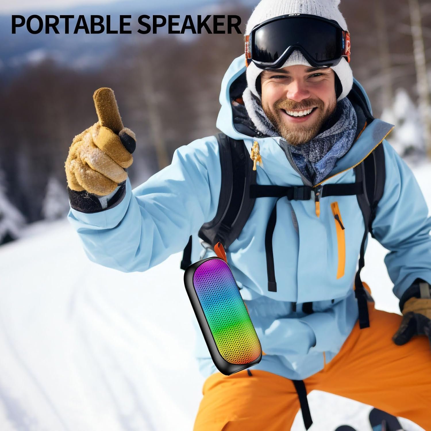 Portable Bluetooth Speaker with Stereo Sound, Outdoor Wireless Speakers, Rich Bass, Bluetooth 5.3, 10 Watts, RGB Lights, Dual TWS Paring, Loud Crystal Clear Stereo Sounds - Image 6