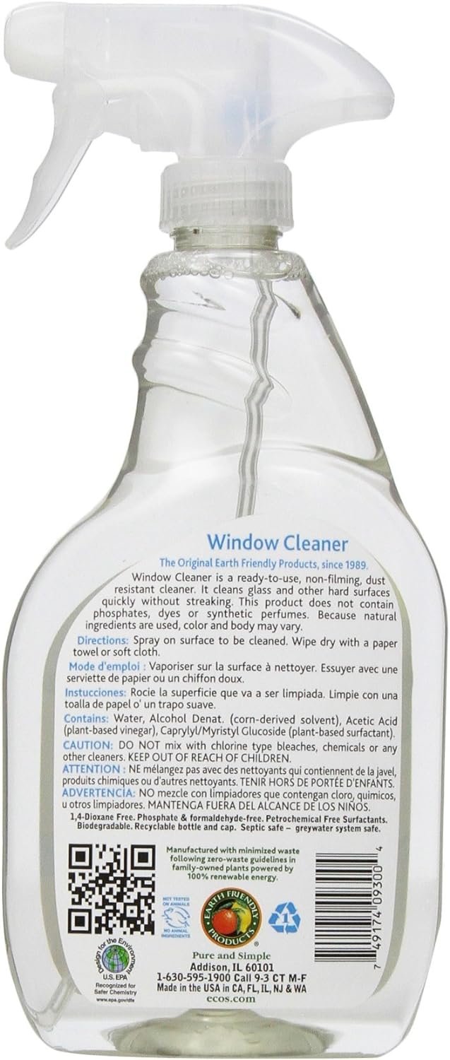 Earth Friendly Products Window Cleaner with Vinegar, 22 Oz - Image 4