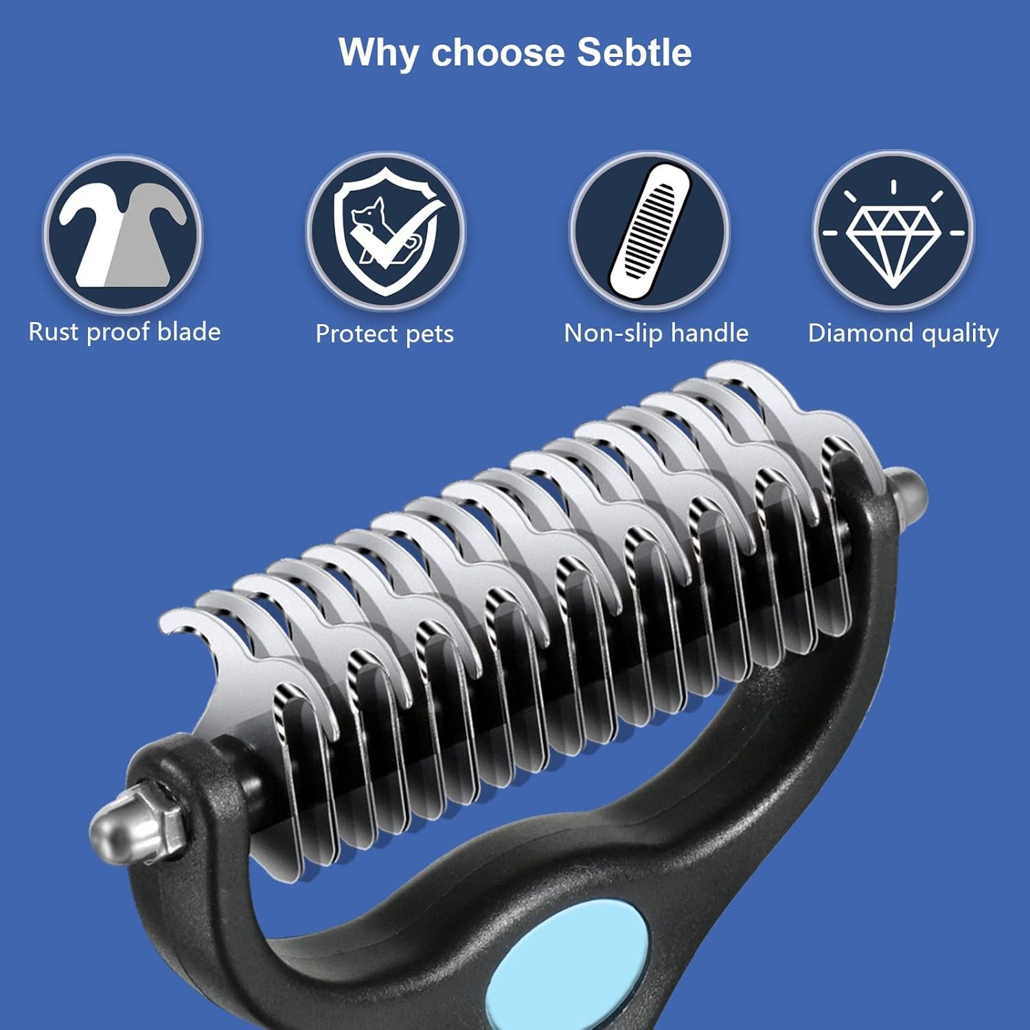 Dog Brush for Shedding,Double Sided Undercoat Rake Comb, Pet Grooming Brush for Small, Medium Dogs and Cats,Furminator Tool Remove 98% Mats,Tangles - Image 9