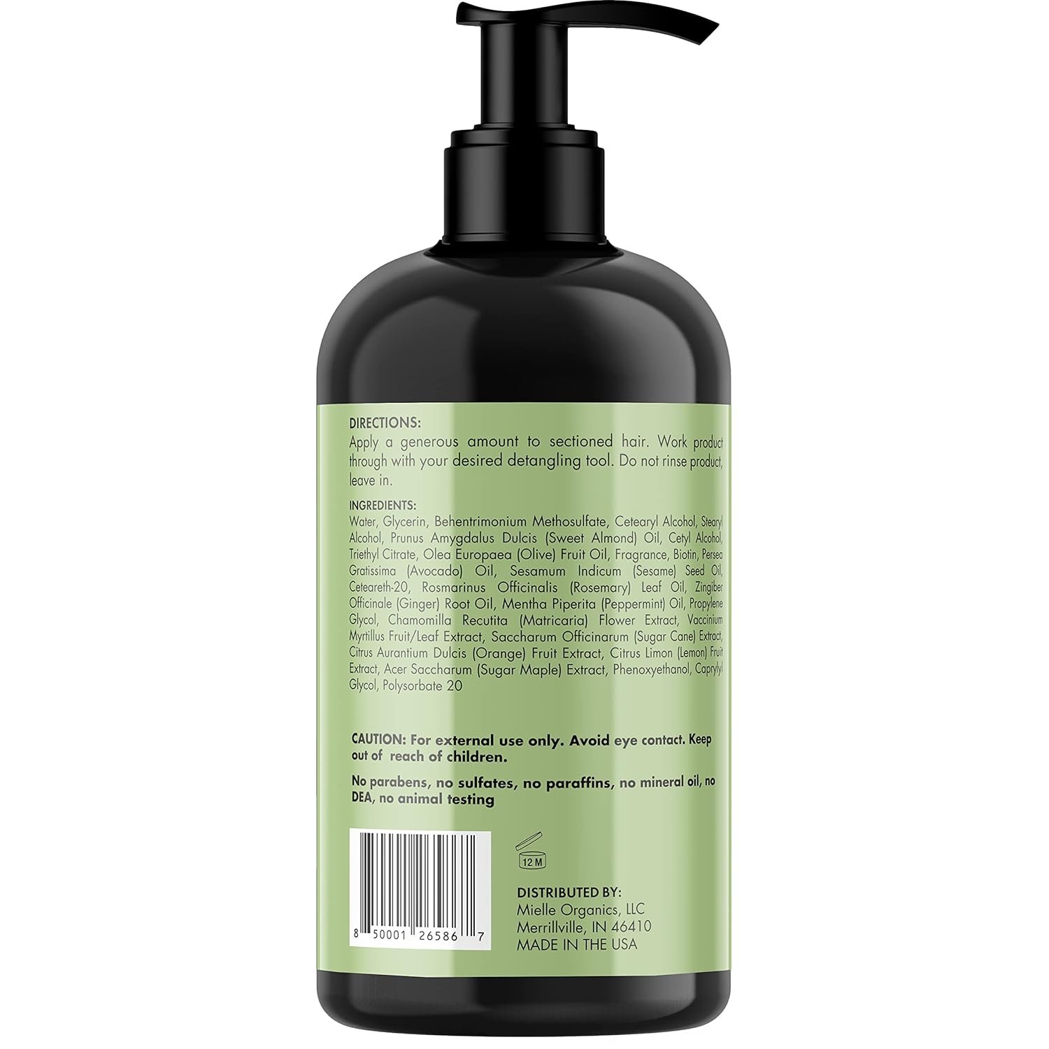 Mielle Organics Rosemary Mint Strengthening Leave-In Conditioner, Supports Hair Strength, Smooth Conditioner for Dry and Crinkled Hair, Weightless Hair Treatment - Image 3