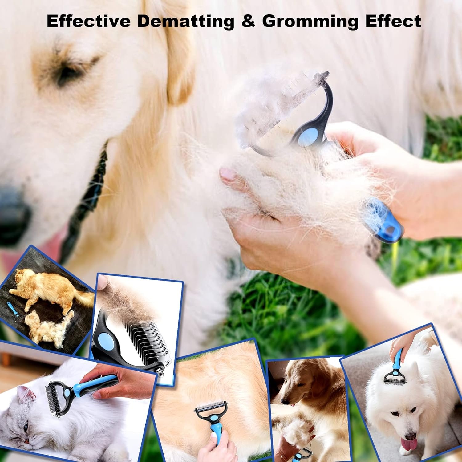 Dog Brush for Shedding,Double Sided Undercoat Rake Comb, Pet Grooming Brush for Small, Medium Dogs and Cats,Furminator Tool Remove 98% Mats,Tangles - Image 6
