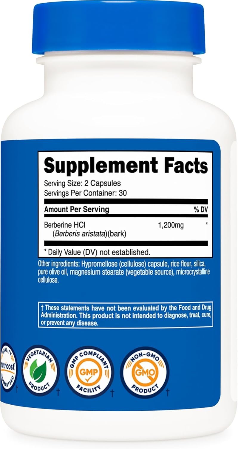 Nutricost Berberine HCl 600mg, 60 Vegetarian Capsules - Gluten Free & Non-GMO - Image 6