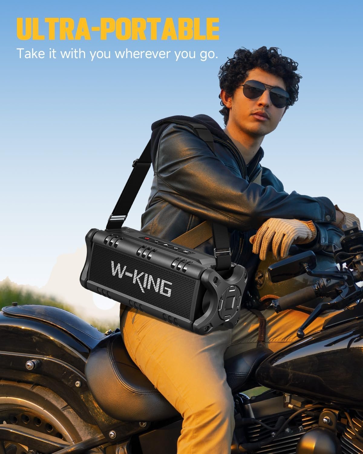 W-KING Bluetooth Speaker, 90W Peak 50W RMS IPX6 Waterproof Loud Speakers Bluetooth Wireless, Large Outdoor Portable Bluetooth Speakers Subwoofer Deep Bass/Bluetooth 5.0/Power Bank/40H Play/TF/AUX/NFC - Image 10