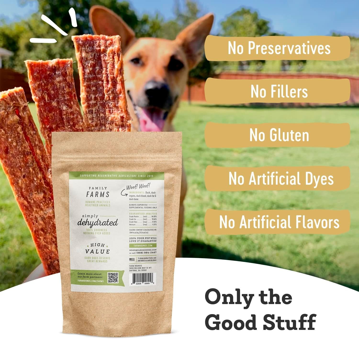 Farm Hounds - Duck Strips - Premium Natural Duck Jerky for Dogs - Made from 100% Humanely Raised Duck - Break-to-Size - Great for Training & Treats - No Added Fillers - Made in USA - 4.5 oz - 1 Pack - Image 7