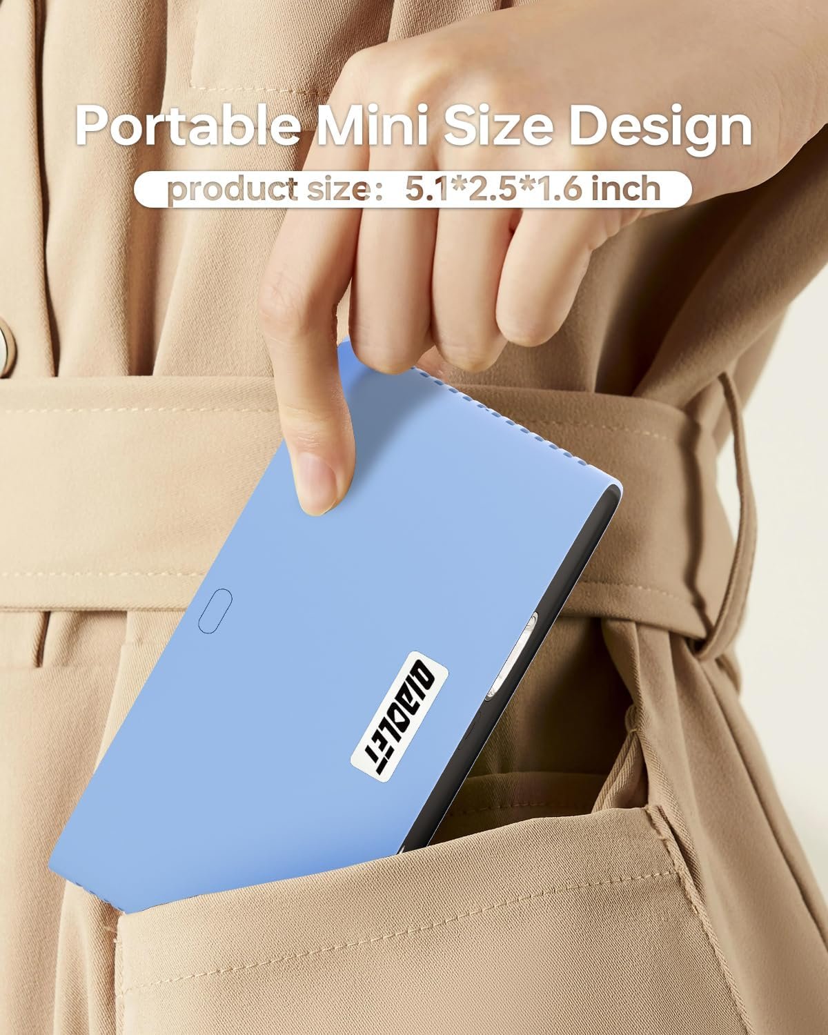 Mini Projector,DLP Projector with Wifi and Blutooth,Electric Focus & Auto Vertical Keystone Portable Projector ,1080P Supported HD Projector for iPhone,Android,HDMI,USB,Fire TV Stick-Blue - Image 3