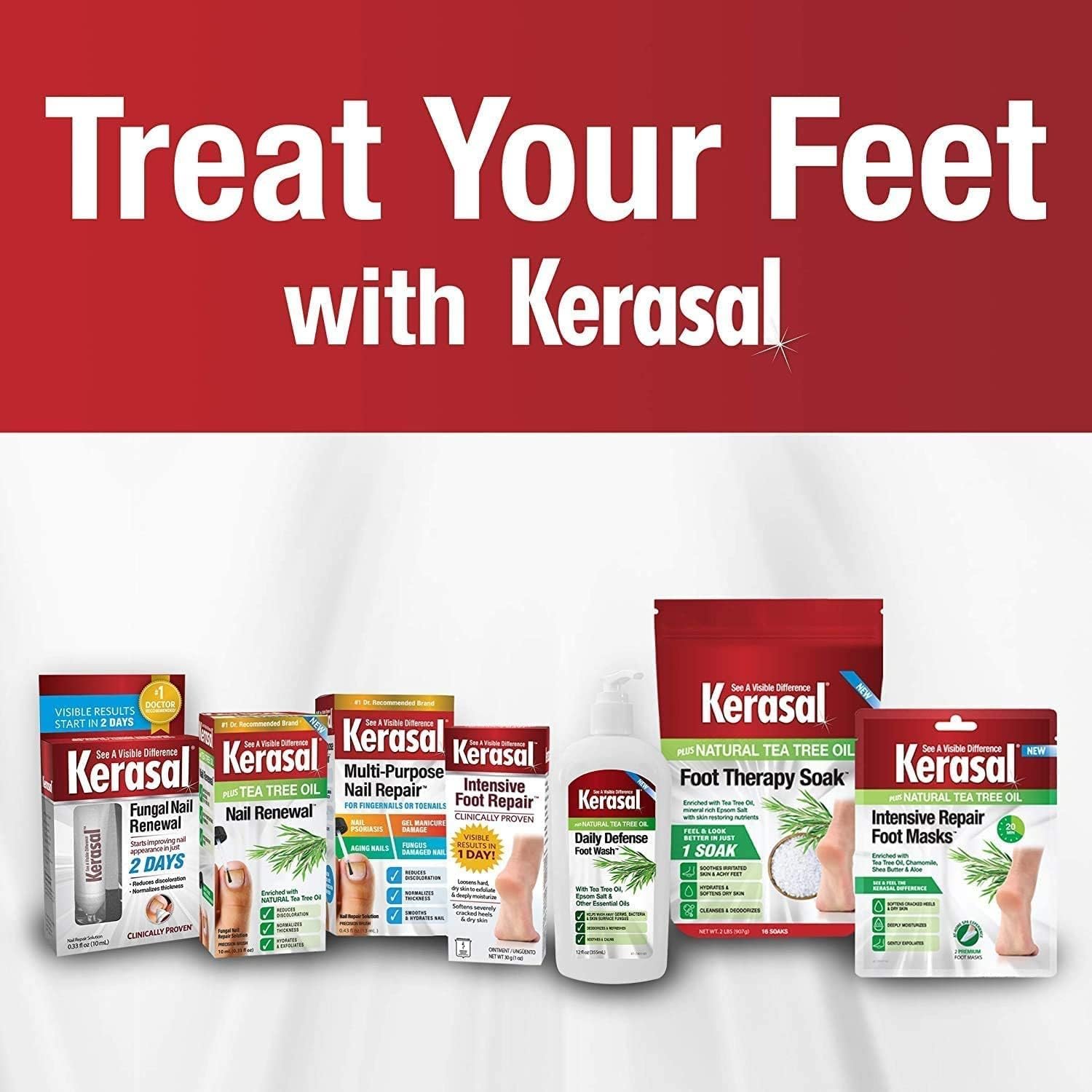 Kerasal Foot Therapy Soak, Foot Soak for Achy, Tired and Dry Feet, 2 lbs and Kerasal Nighttime Intensive Repair Foot Masks, Foot Mask for Cracked Heels and Dry Feet, Two Pairs - Image 9