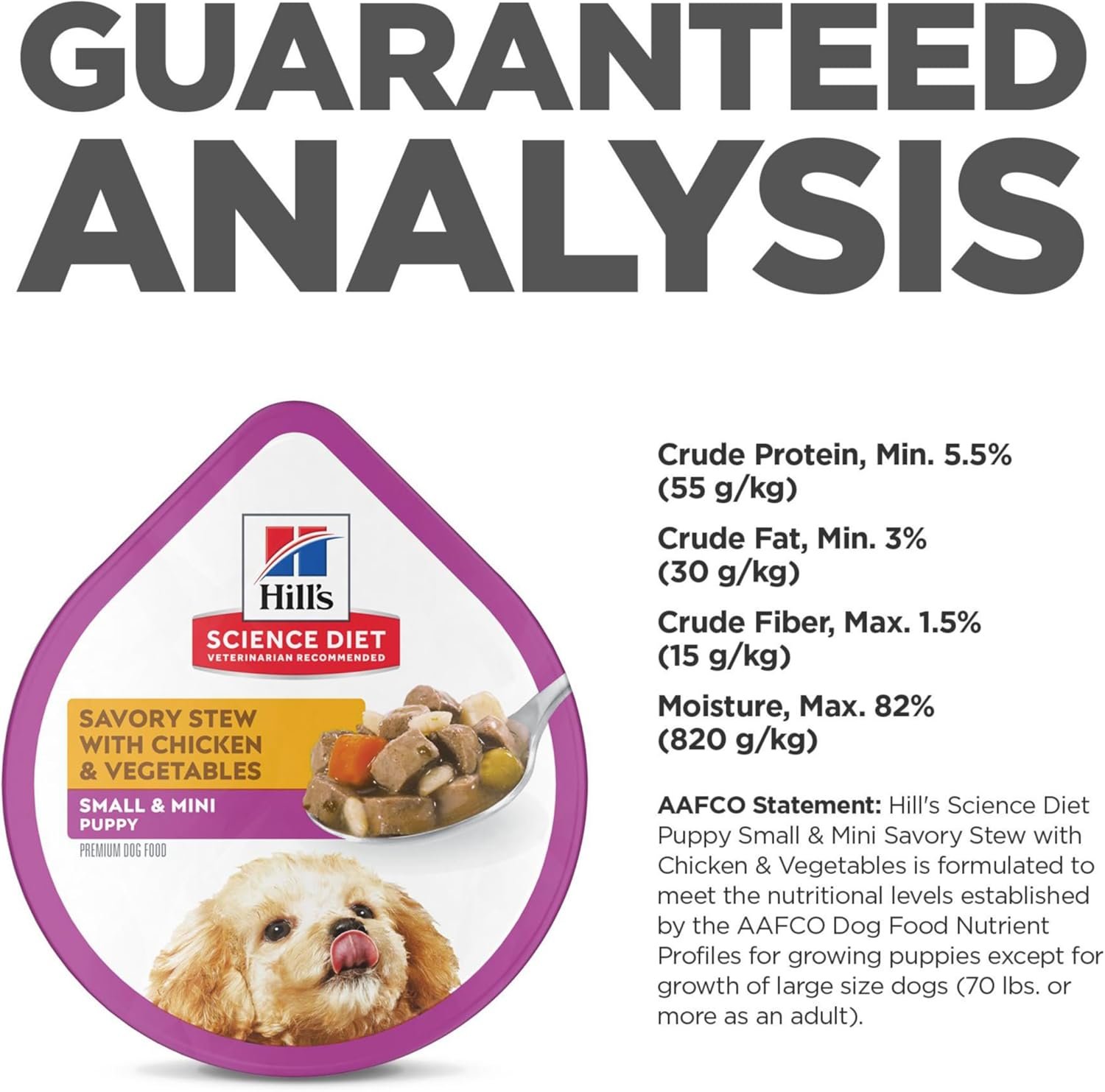 Hill's Science Diet Puppy, Puppy, Small & Mini Breeds Puppy Premium Nutrition, Wet Dog Food, Chicken & Vegetables Stew, 3.5 oz Tray, Case of 12 - Image 10