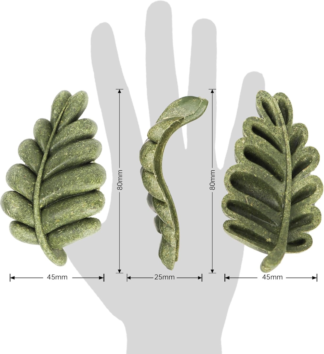 Nibble Leaves 6PCs Small Animal Chew Toys for Teeth, Edible Long Lasting Teeth Grinding Gerbil Chinchilla Degu Hamster Guinea Pig Toys, Dental Chew Treat Boredom Breaker & Habitat Enrichment - Image 8