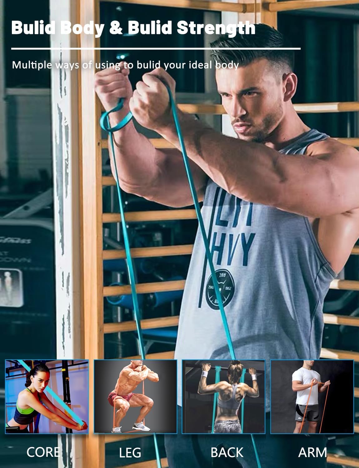 Resistance Bands, Pull Up Bands - Workout Bands, Eexercise Bands, Long Resistance Bands for Working Out, Fitness, Training, Physical Therapy for Men Women - Image 4