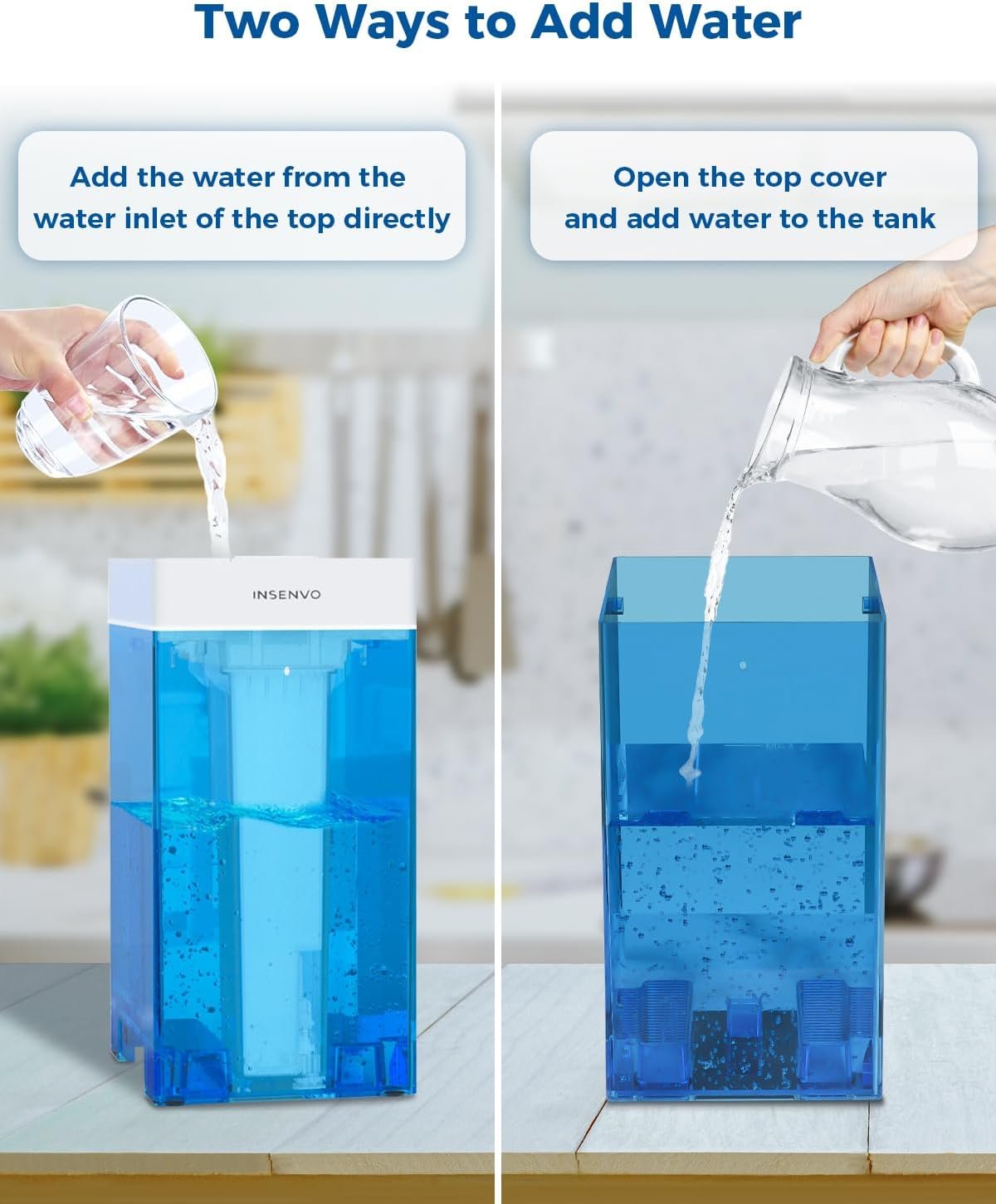 Top Fill Humidifier, 5L Cool Mist Humidifier with Touch Control, Ultrasonic Adjustable 3 Mist Outputs, 3 Timers, Auto Shut-off Air Humidifier for Bedroom, Living Room, Office, Pets, Plants - Image 8