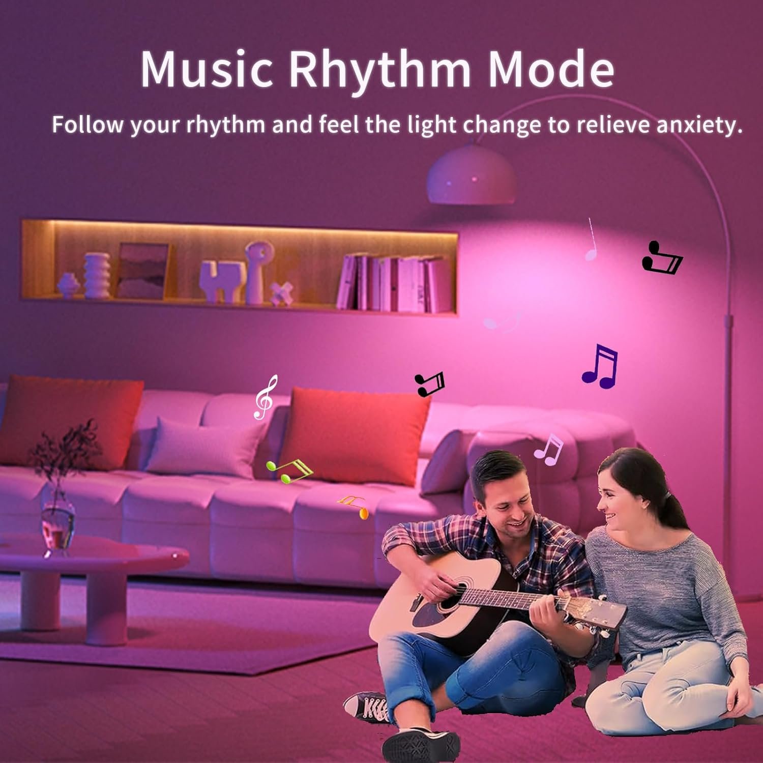 Smart Light Bulbs,Bluetooth Color Changing Light Bulbs That Work with tuya APP, RGB Warm Light A19 9W E27 800LM LED Light Bulb,Music Sync,Dimmable 16 Million Colours RGB Light Bulbs - Image 7