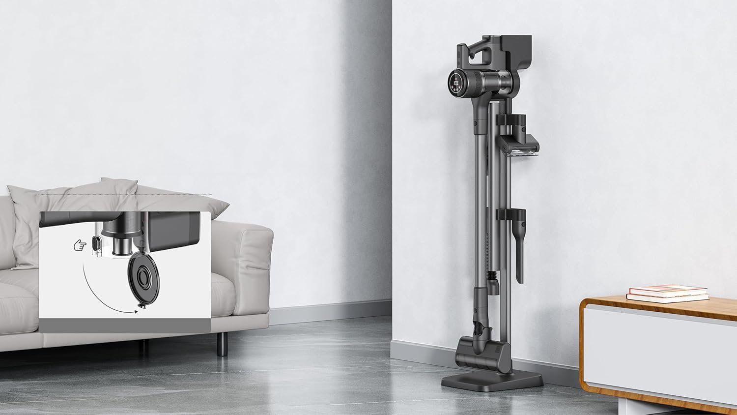 Aspira Pro Cordless Home & Car Vacuum Cleaner | Hand Held Vacuum Cleaner with Base Stand - Rechargeable & LED Indicator Light – Portable Cleaning - Car Home Pet Office, Gray - Image 7