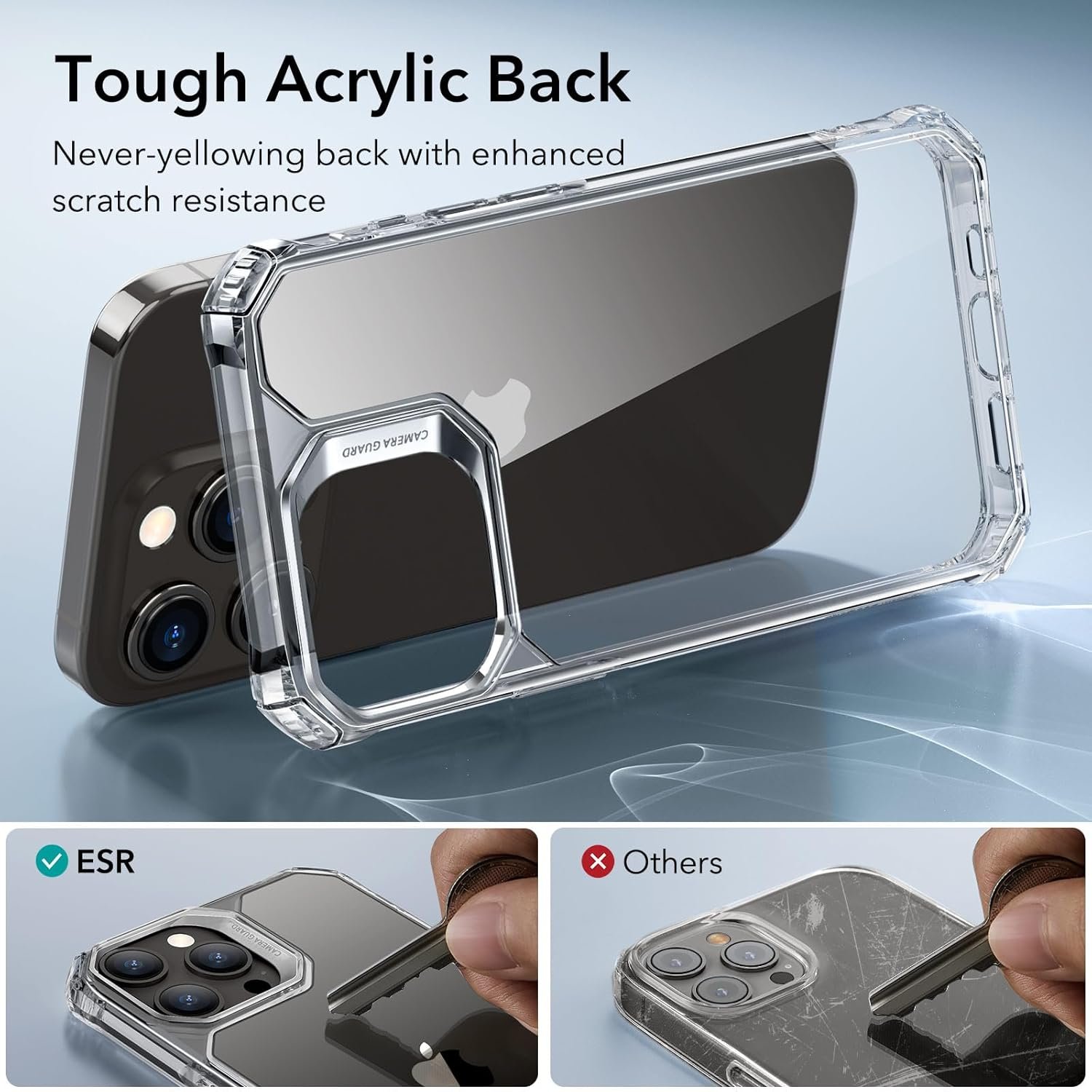 ESR for iPhone 15 Pro Max Case, Military-Grade Protection, Shockproof Air Guard Corners, Yellowing-Resistant Acrylic Back, Phone Case for iPhone 15 Pro Max, Air Armor Series, Clear - Image 6