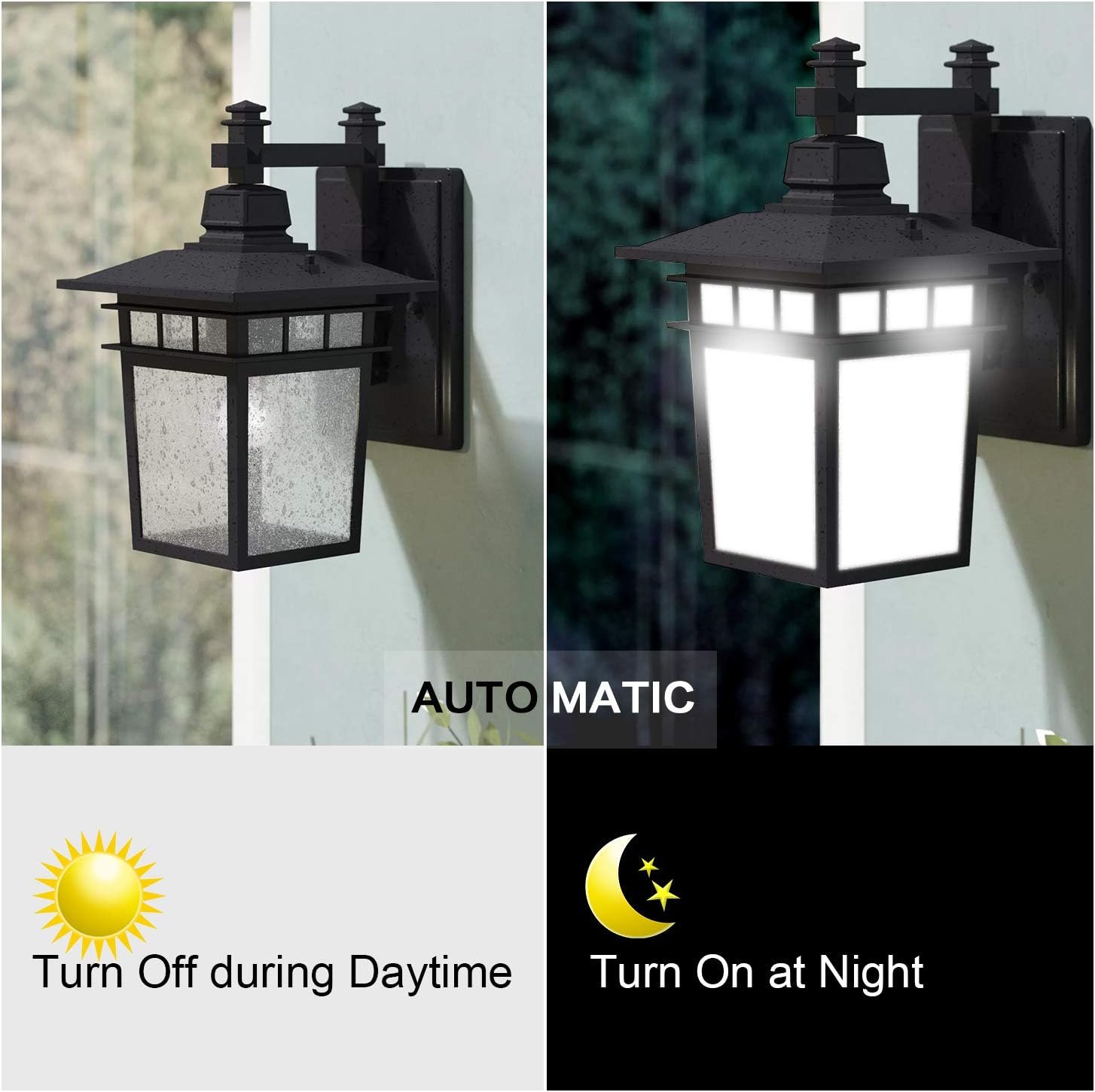 SHINE HAI Dusk to Dawn Light Sensor Bulbs, A19 12W(100 Watt Equivalent) LED Light Bulbs, 1200 LM, E26 Base, Daylight White 5000K Outdoor Bulbs for Porch, 4-Pack - Image 4