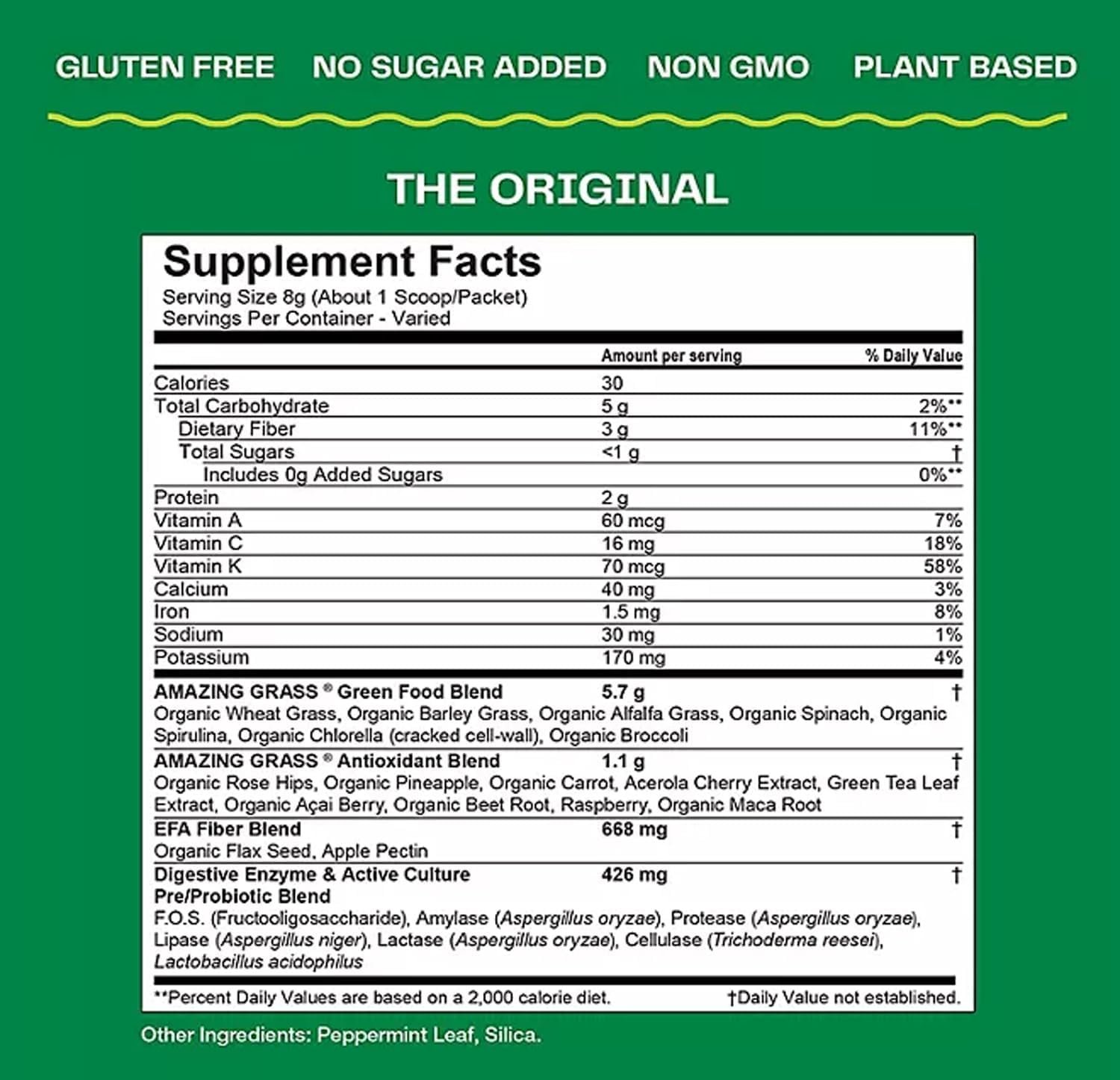 Amazing Grass Super Greens Powder: Organic Spirulina, Alfalfa, Beet Root Blend with Digestive Enzymes & Probiotics - Original Flavor, 45 Servings - Image 3