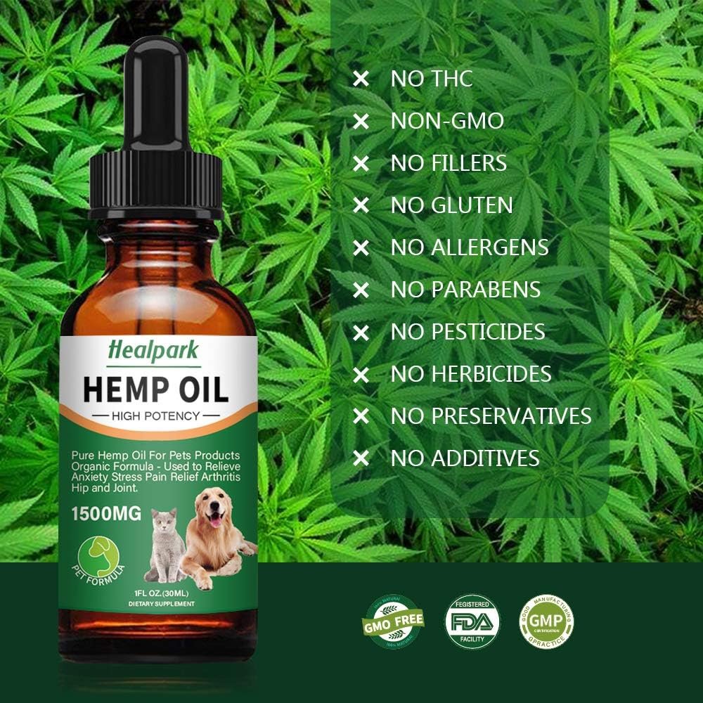 Hemp Oil for Dogs Cats - 2 Pack 1500mg - Separation Anxiety, Joint Pain, Stress Relief, Arthritis, Seizures, Calming Dog Treats - Organic Hemp Seed Oil Extract - Image 5
