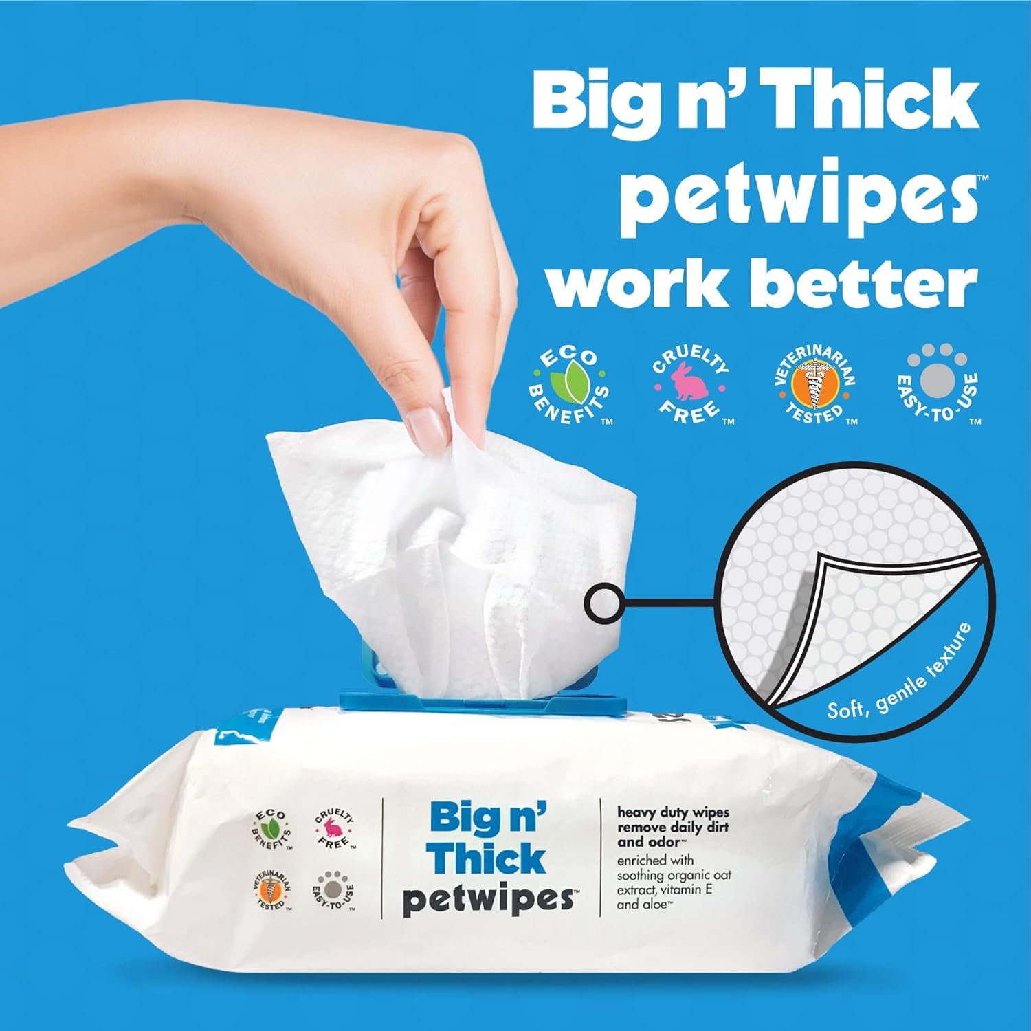 Petkin Large Pet Wipes for Dogs and Cats, 200 Count, Organic Oat Extract, Moistened with Gentle Cleaning Formula, Ideal for Home or Travel - Image 5
