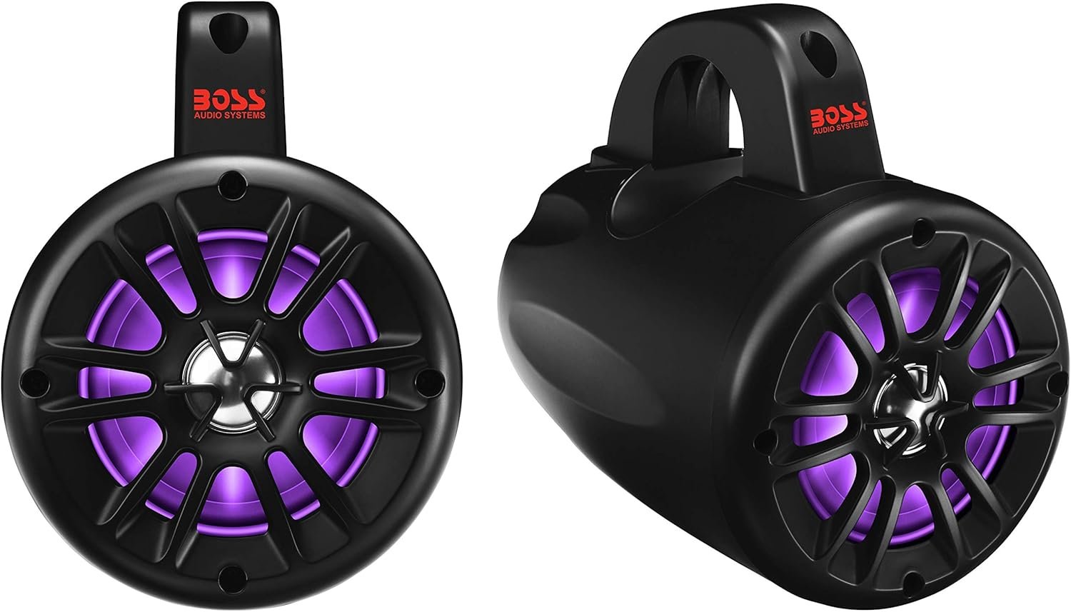 BOSS Audio Systems B40RGB ATV UTV Weatherproof Waketower Speaker System - Amplified, 4 Inch, Full Range, 2 Way, Bluetooth, RGB Led Illumination, IPX5 Rated Weatherproof, Sold in Pairs - Image 2