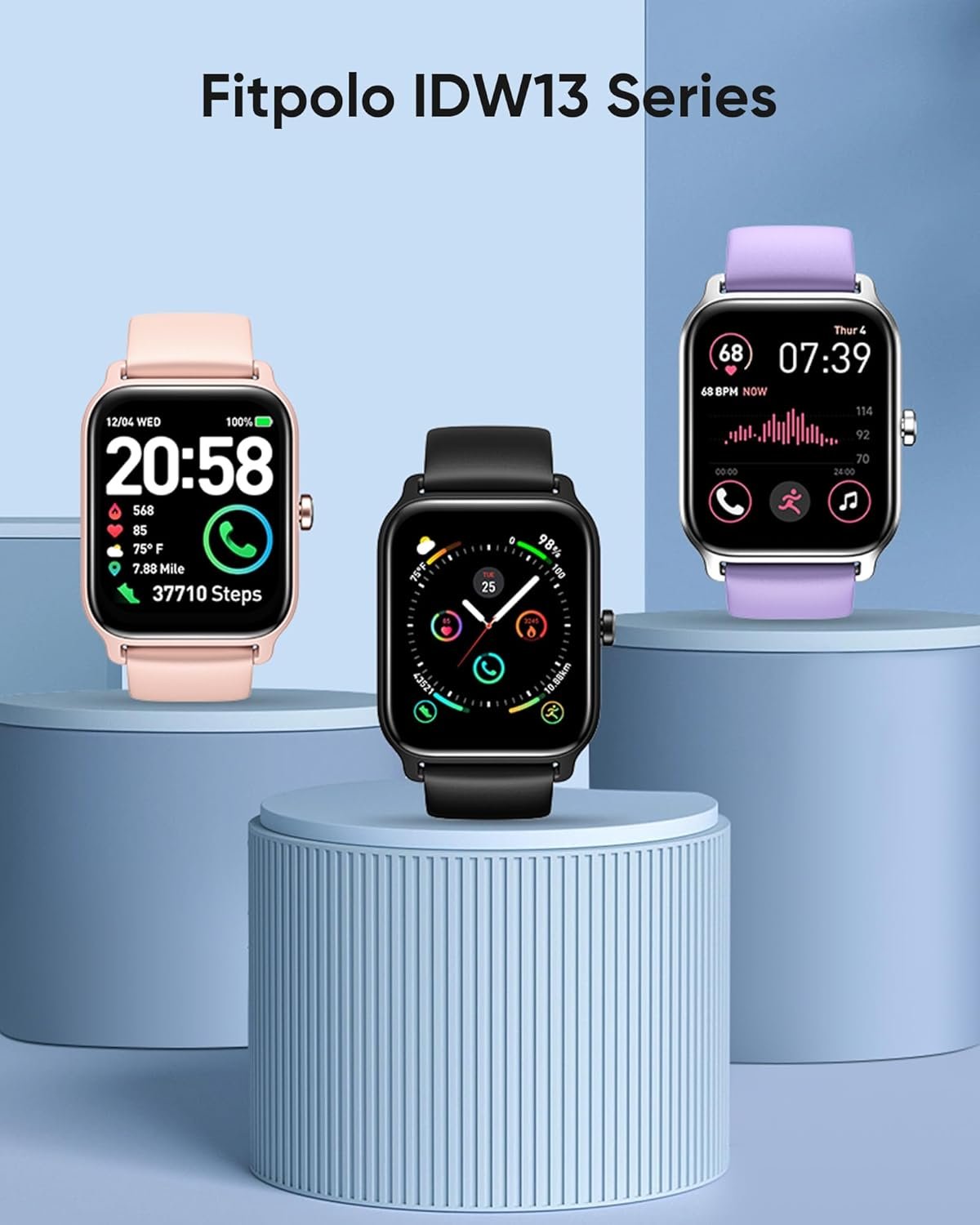 Fitpolo Smart Watch for Men Women with Bluetooth Call, Alexa Built-in 1.8" Blood Oxygen Heart Rate Sleep Fitness Watch, 105+ Sports Modes Smartwatch, Activity Tracker for Android iOS Phone - Image 8