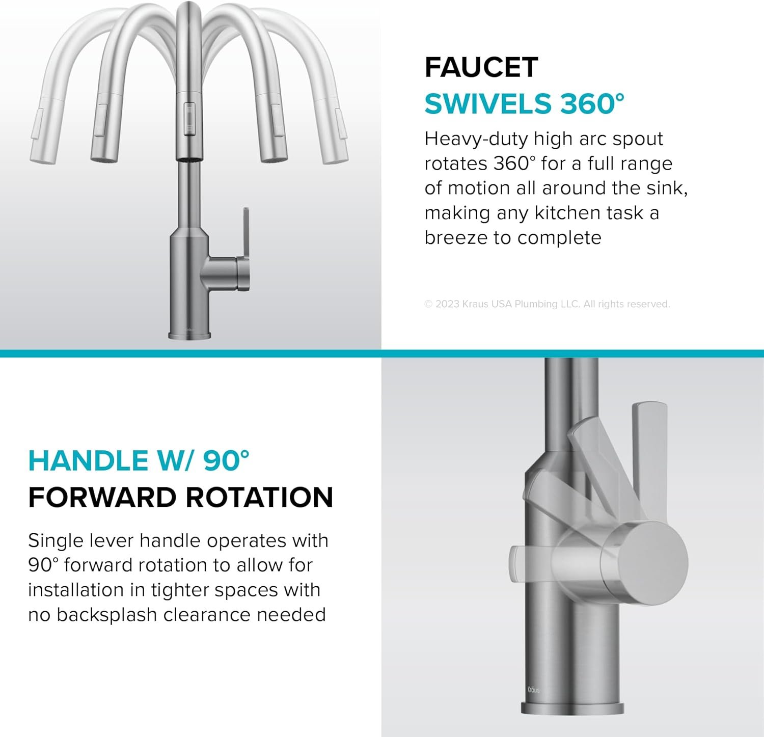KRAUS Oletto Touchless Sensor Pull-Down Single Handle Kitchen Faucet in Matte Black, KSF-2830MB - Image 14