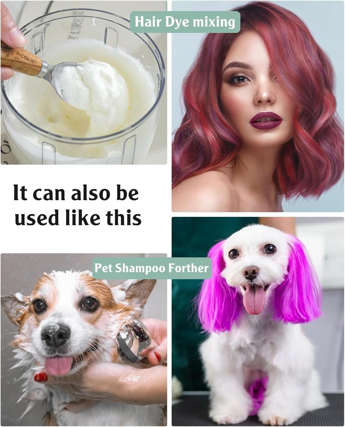 MIGECON Stand Mixer Electric Kitchen Mixer, Electric Egg Beater, Shampoo & dogs Body Wash Foam Whipper, One-touch operation to prevent spills (Dark Grey) - Image 4