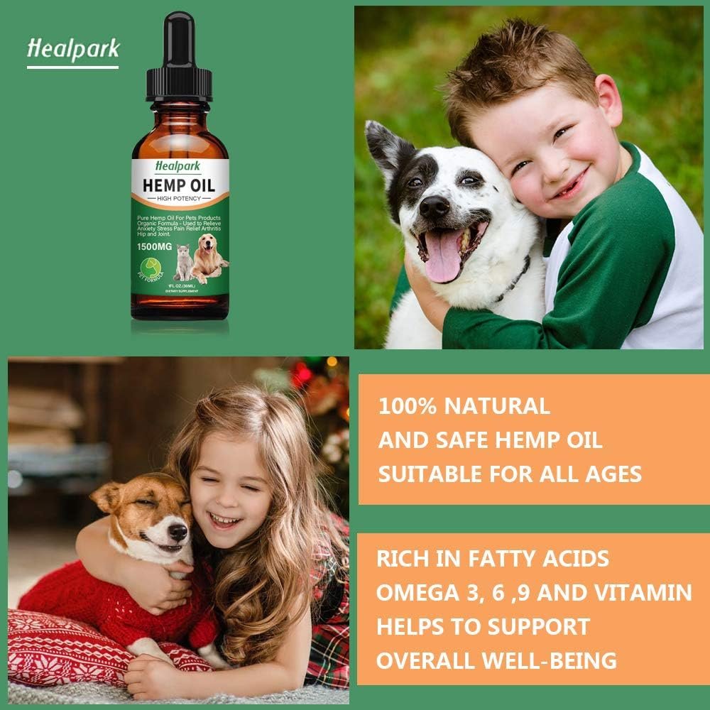 Hemp Oil for Dogs Cats - 2 Pack 1500mg - Separation Anxiety, Joint Pain, Stress Relief, Arthritis, Seizures, Calming Dog Treats - Organic Hemp Seed Oil Extract - Image 4