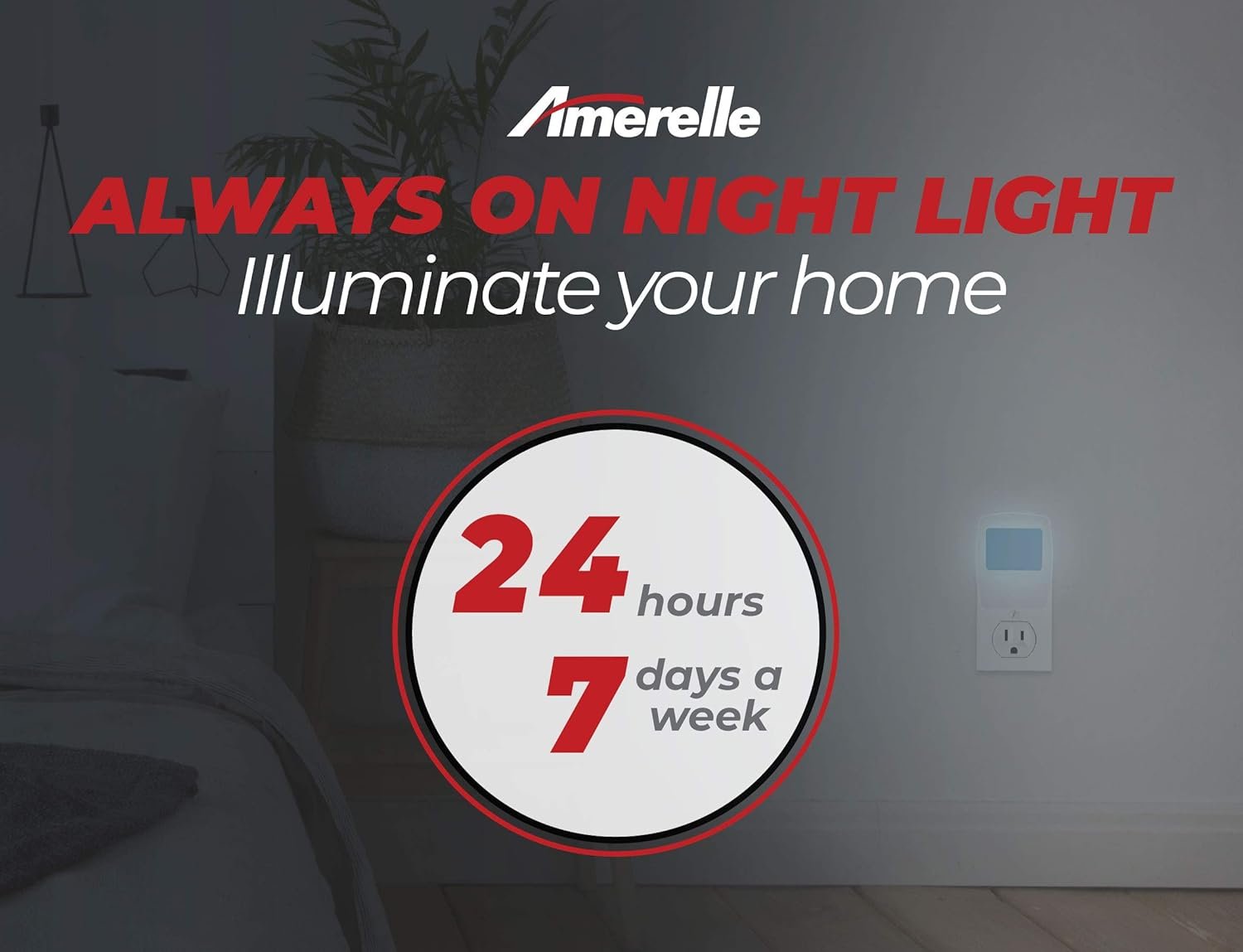 Amerelle Always-On Blue Night Light, 2 Pack (71282) – Plug In LED Night Lights with a Soft, Cool Blue Glow – Slim Led Night Light Suitable for Bedrooms, Bathrooms, Hallways, Kitchen, or Nursery - Image 4