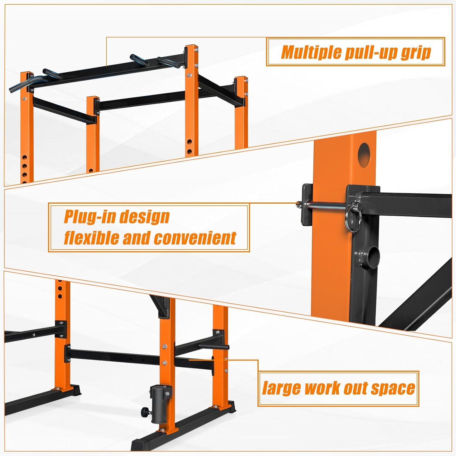 Bongkim Power Rack, Rack Cage for Weight Training, Adjustable Squat Stand Rack for Home Gym Equipment, Lifting Cage with 660lb Capacity - Image 5