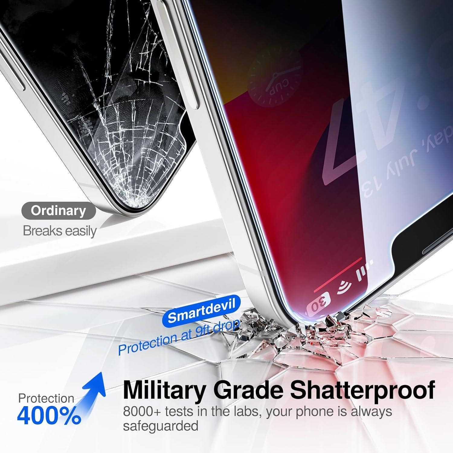 SmartDevil 2Pack for iPhone 14 Privacy Screen Protector with 2Pack Camera Lens Protector, 9H Protection Anti-Spy Privacy Glass Tempered Film with Auto Dust-Elimination Install, Bubble Free - Image 6